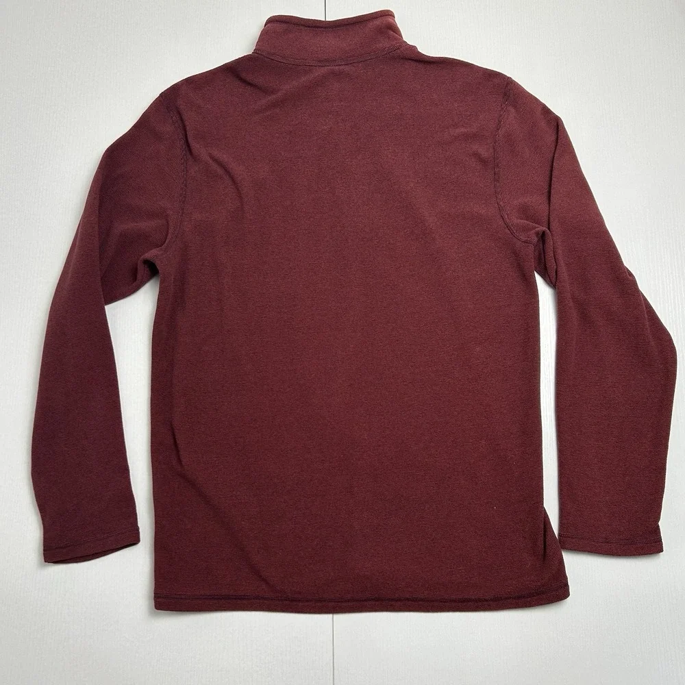 North Face Pullover Mens Medium Maroon Quarter Zip Long Sleeve Hiking Athletic